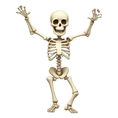 arms raised above head skeleton sticker