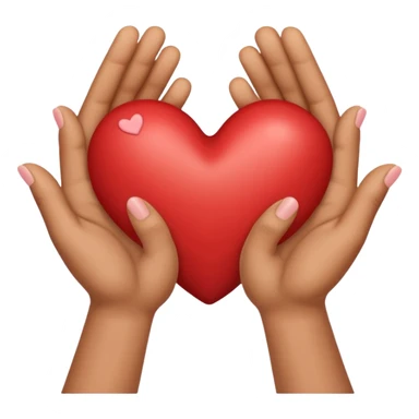 Heart shaped hands emoji from iPhone with tan skin sticker