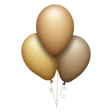 Three balloons, each a different shade of beighe sticker