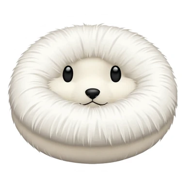 white round pillow made out of fur sticker