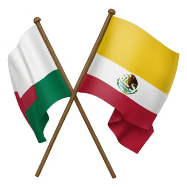 mexico flag and the colombian flag  sticker