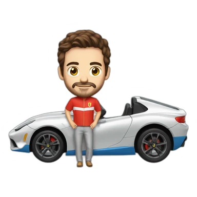 alonso con su coche sticker