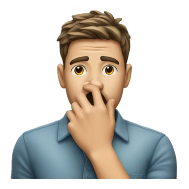 Person holding nose with one hand because something else is stinky  sticker