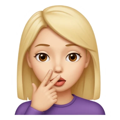 a face with a finger to lips, whispering, representing gossip sticker