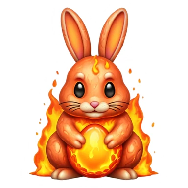 The Easter bunny made of lava  sticker