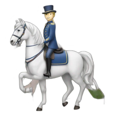 Macronsur un cheval sur les champs elysee sticker