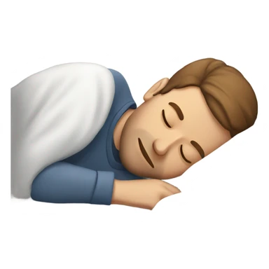 White man with brown hair sleeping sticker