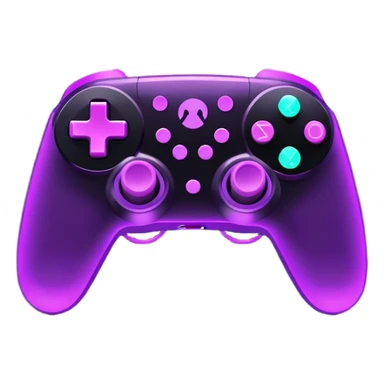 Neon purple gaming controller with dice sticker