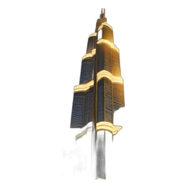 Burj Khalifa at Night and Palmsim the foregound sticker