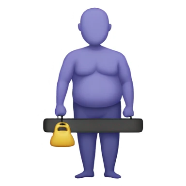 Person weighing his weight sticker