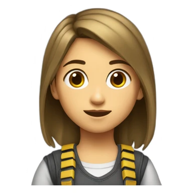 niña gamer cara de sorpresa full.body sticker