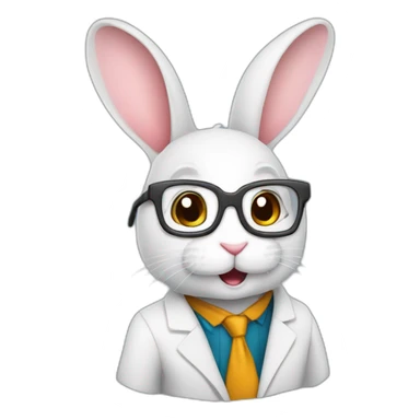 A bunny rabbit as a professor sticker