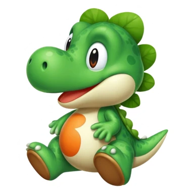 Quiero un emoji de Yoshi el dinosaurio de Mario Bros sticker