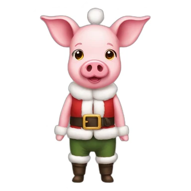 PiG dress lik santa claus  sticker