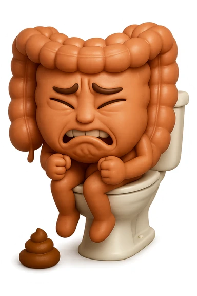 SU QUESTO STILE FAI UN EMOJI STILE IPHONE 3D DI UN INTESTINO CHE sta seduto sul wc e davanti ha una montagnetta di feci a palline stile emoji iphone, fallo senza naso e FAGLI UN ESPRESSIONE di dolore mentre si sforza E FALLO MOLTO REALISTICO IN 3D sticker