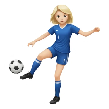 Girl kicking a soccer ball sticker