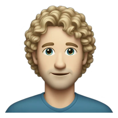 forty years old man with lightly curly hair, white skin and blue eyes sticker