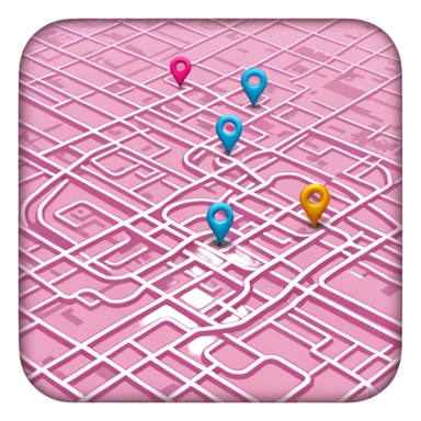 mix pink of a big gps map of the lines sticker