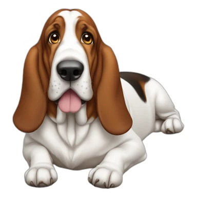 basset houd laying down sticker