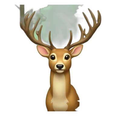 deer in a forest sticker