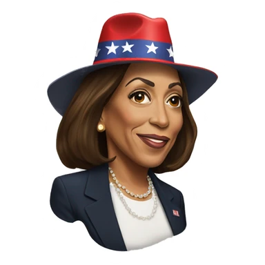 Kamala Harris in a MAGA hat sticker