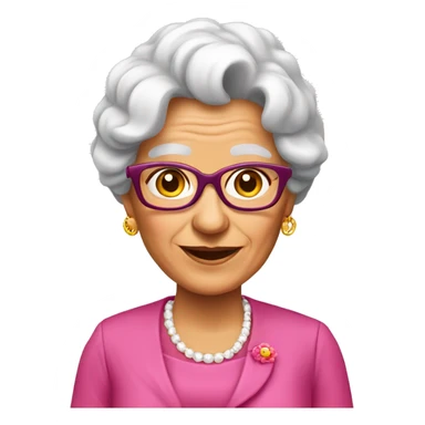 Señora anciana con vestido rosado  sticker