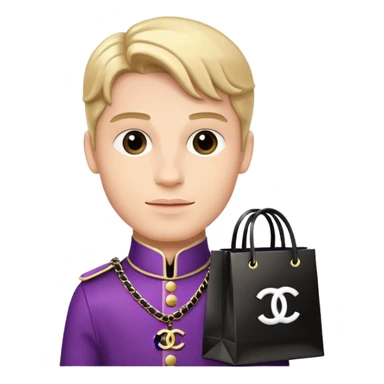 prince holding Chanel gift bags sticker
