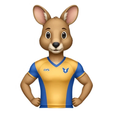 Kangaroo with blue and gold jersey sticker