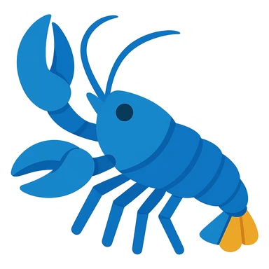Make the crayfish blue, keep the vibrant toon style, with no background. sticker