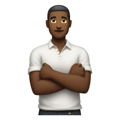 Man with arms crossed forming an x sticker