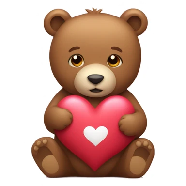 bear holding hearts sticker