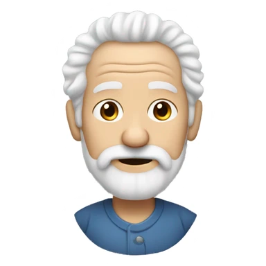White curly hair, wrinkles, a full beard, elderly person. sticker