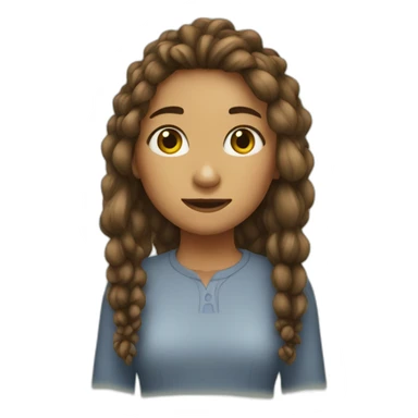 Girl with log hair sticker