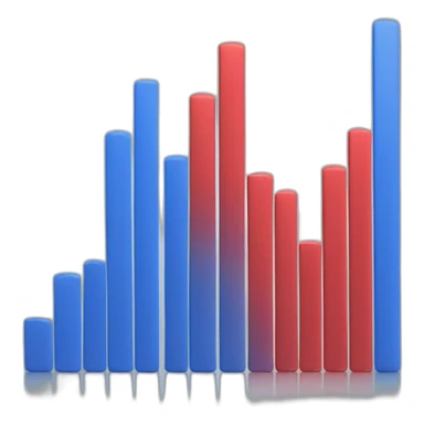 bar Chart with red and blue columns sticker