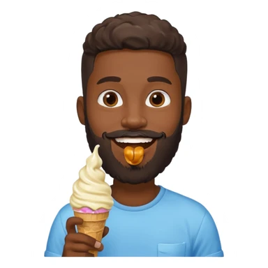 bearded black man ice cream sticker