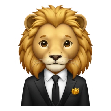 lion black tie sticker