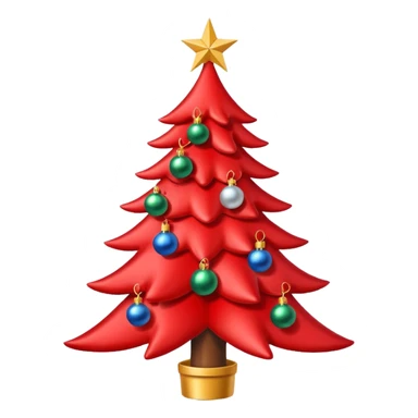 red Christmas tree with a star with the "S" logo on it sticker