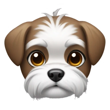 Shitzu with brown fur on her mouth, and dark grey fur on her eyes and ears. sticker