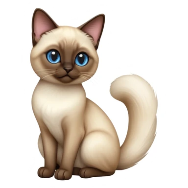 cinematic-[siamese cat]-realistic-full-body-sitting-emoji,-tail-curled-playfully-around-its-paws,-head-tilted-dramatically,-fluffy-[siamese]-fur,-simplified-yet-realistic-focused-features,-highly-detailed,-glowing-with-an-almost-sarcastic-glow sticker