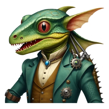 cinematic steam-punk -  hieronymus bosch phantasmagoric mutated creatures - hybrids of human and reptiles sticker