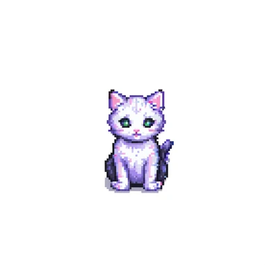 cute kitten pixel art sticker