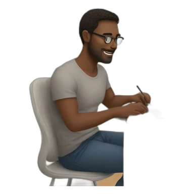 MAN WORKING FROM HOME WITH CAT sticker