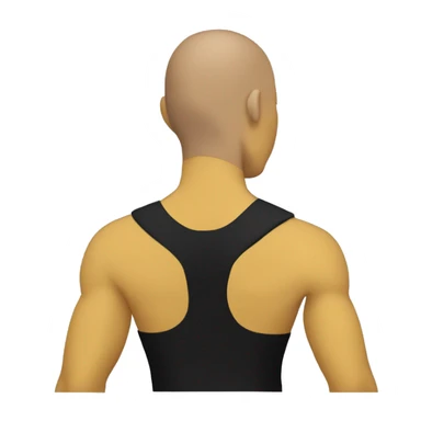 shoulder press viewed from back. yellow skin tone, no hair. black tank top sticker