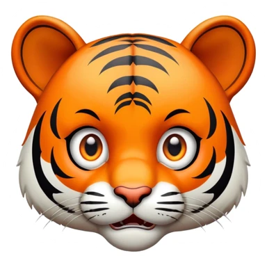 scared terrified tiger face with wide eyes for Twitch emote sticker