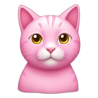 pink cat, anime style sticker