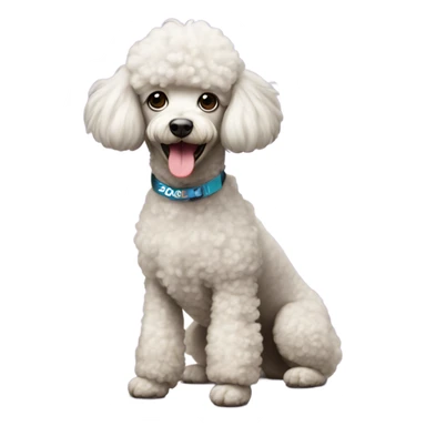 Poodle with 2025 celebrating  sticker