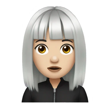 Billie Eilish with black hair and bangs sticker