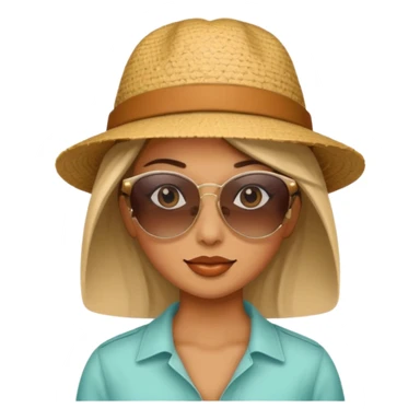 women with hat and sunglasses sticker