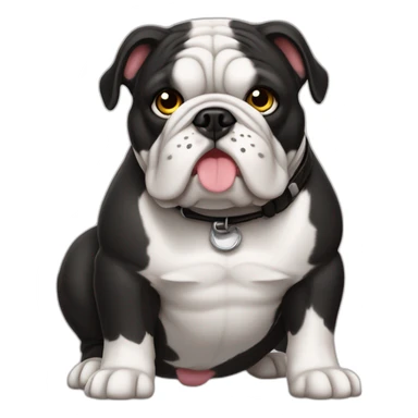 bulldog francês branco preto  sticker