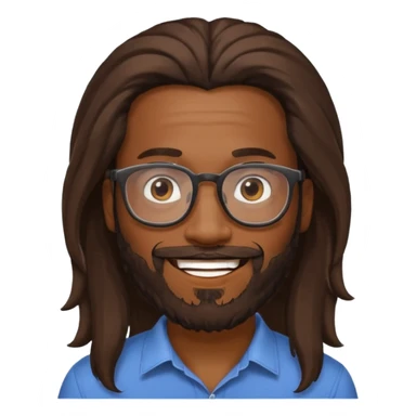 bearded long haired  black man with eyeglasses sticker